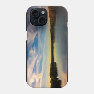 Sunset on the lake. Realistic illustration Phone Case