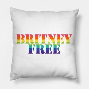 Free Britney Free Typography Rainbow Stripes Pillow