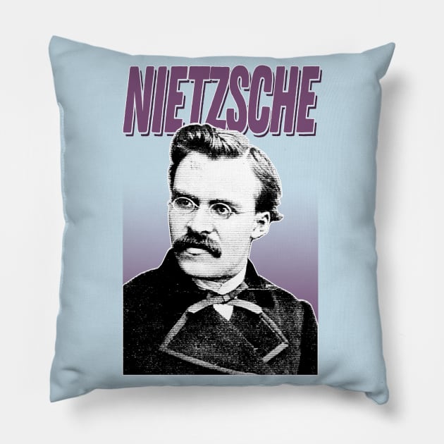 Friedrich Nietzsche Graphic Design Hipster Statement Pillow by DankFutura