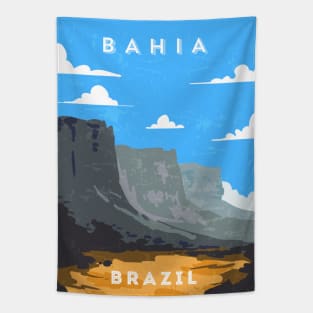 Bahia, Brazil - Retro travel minimalist poster Tapestry