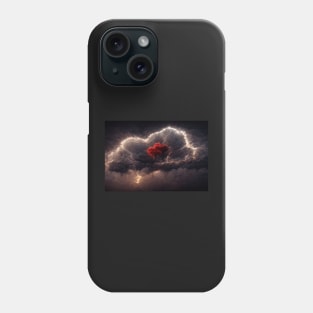 Red Broken Heart in the Clouds /  Broken Hearts Unwind Designs Phone Case