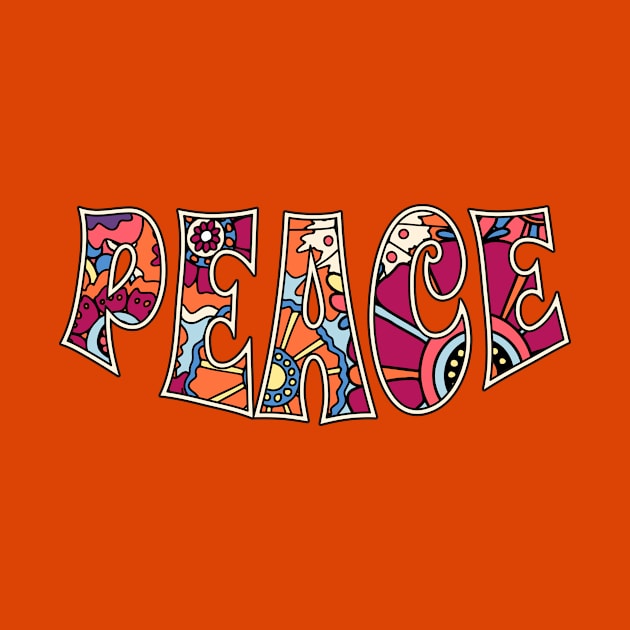 Retro Flower Power Peace Typography by JunkyDotCom