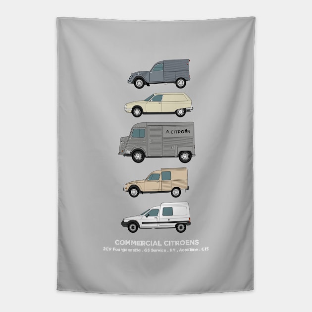 Classic Citroen Vans collection Tapestry by RJW Autographics