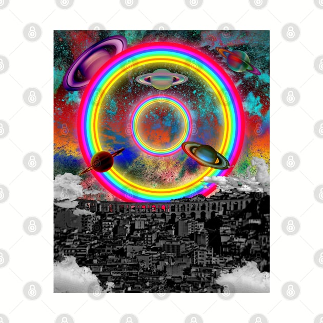 Saturnine Trippy Space Collage by Zeroeroroo