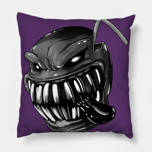 crazy smile cocktail negative Pillow