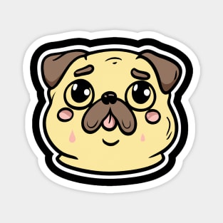 Little Pug Dog Lover Puppy Retro Magnet