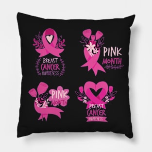 In October We Wear Pink Breast Cancer Awareness Survivor Pillow