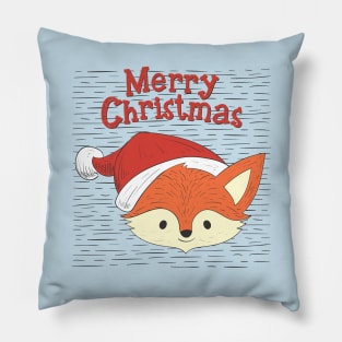 Christmas fox - Happy Christmas and a happy new year! - Available in stickers, clothing, etc Pillow