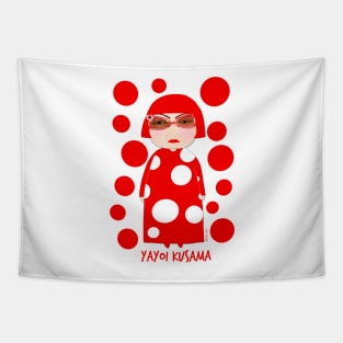 Red dots Yayoi Kusama inspired items Tapestry