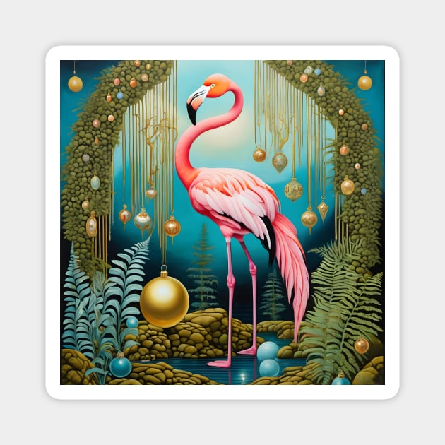 Xmas Flamingo Magnet by FabrizioX