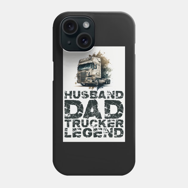 Husband Dad Trucker Legend #3 Phone Case by aifuntime