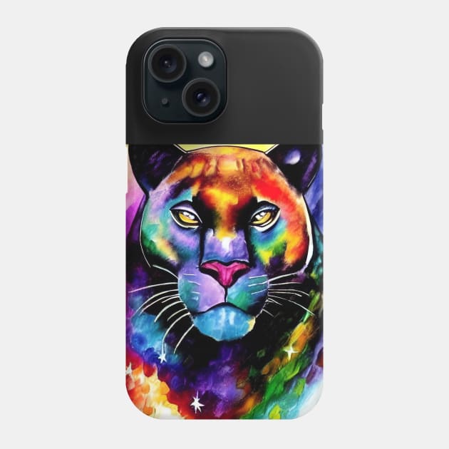 Panther / Cougar - Rainbow Colors Phone Case by ArtistsQuest