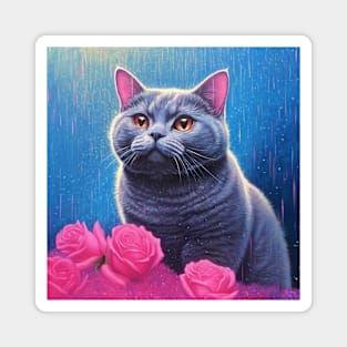 British Shorthair Rose Magnet