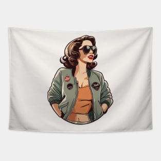 Trendy Bomber Jacket Swag Gal Pin UP Girl Tapestry