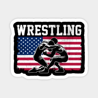 Wrestling USA Flag Magnet