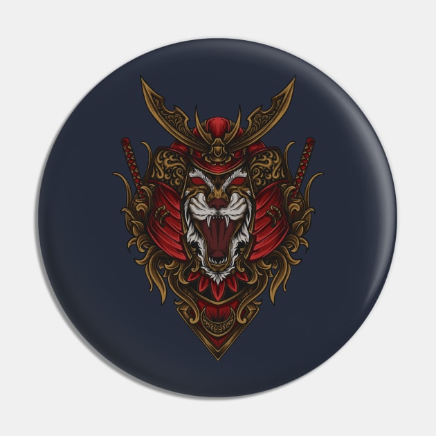 Samurai Cat Pin by Falden