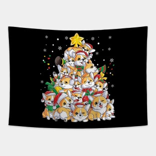 Funny Merry Dogmas Christmas Dog Tree Tapestry