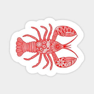 Lobster (red and white horizontal) Magnet