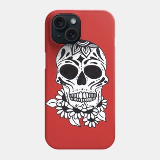 Black and White Cranium Phone Case