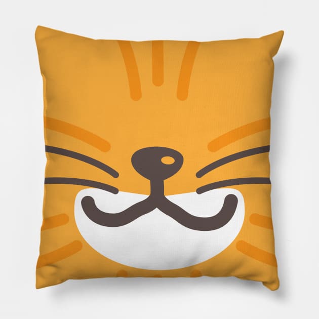 Orange Tabby Cat Face Pillow by Adopt Me Meow