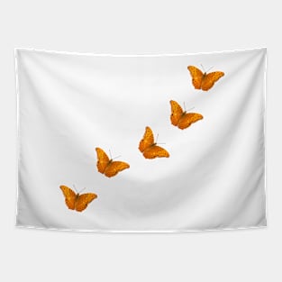 Beautiful butterflies on a textured white background Tapestry