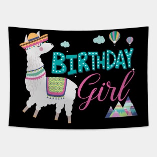 Birthday Girl Llama Tapestry