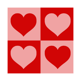 Retro Checkered Hearts T-Shirt