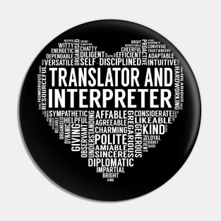 Translator And Interpreter Heart Pin