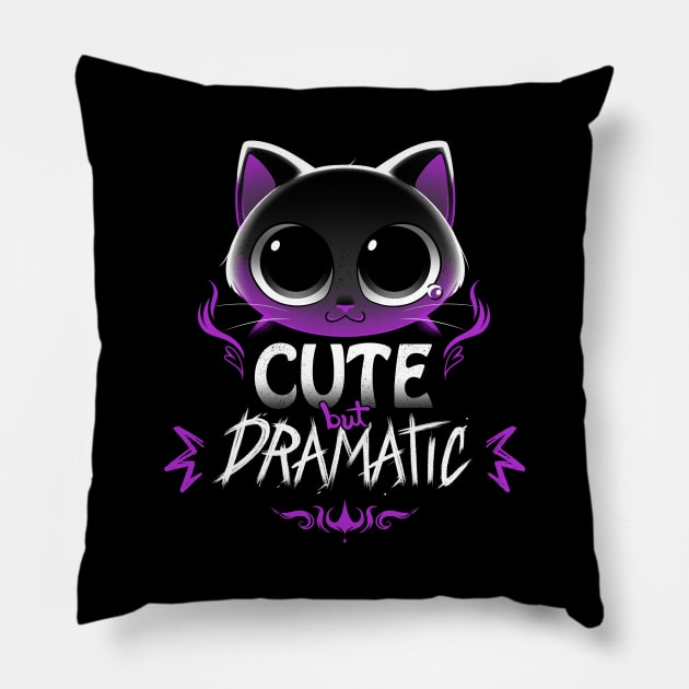 Cute But Dramatic Cat by Tobe Fonseca Pillow by Tobe_Fonseca