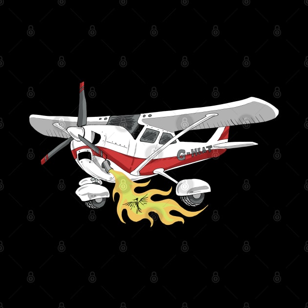 Cessna 172 The burning bird Cartoon by Funky Aviation