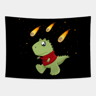 T-Rex and Asteroids Tapestry