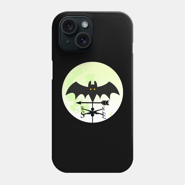 Bat Moon Weathervane Phone Case by Nuletto