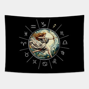 ZODIAC Sagittarius - Astrological SAGITTARIUS - SAGITTARIUS - ZODIAC sign - Van Gogh style - 8 Tapestry