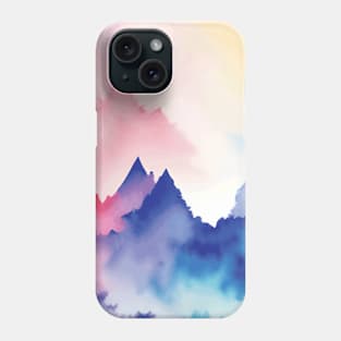 Abstract Watercolor Painting of Mountain Scenery. AI generated. Phone Case