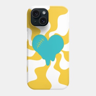 Heart Melt - Turquoise and Yellow Phone Case