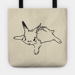 bunny laying on the floor outline Tote