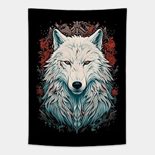 Lunar Majesty - White Wolf Portrait Tapestry