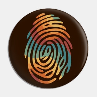 Retro style fingerprint design. Pin