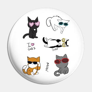 Funny cats with glasses Pin