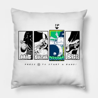 Press A To Start A Band! - Drums Pillow