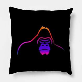 Gorilla One Line Graffity Halloween Spooky Pillow