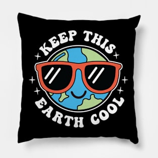 Keep This Earth Cool Kawaii Earth Day Pillow