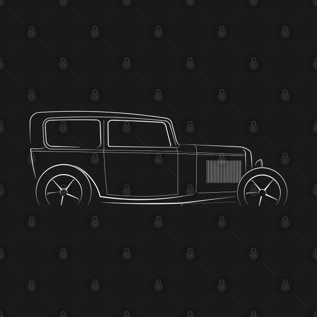 1932 Ford Model A Tudor - profile stencil, white by mal_photography