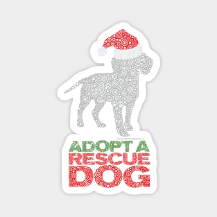 Christmas Adopt A Shelter or Rescue Dog Circle Design Magnet