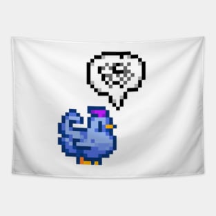 Grumpy Blue Chicken Stardew Valley Tapestry