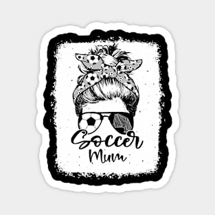 Soccer Mum Vintage Leopard Messy Bun Bleached Magnet