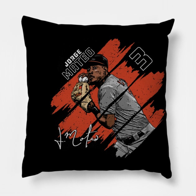 Jorge Mateo Baltimore Stripes Pillow by Jesse Gorrell