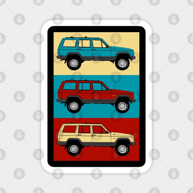 Jeep Cherokee Pop Art ~ Malibu palette Magnet by FanboyMuseum