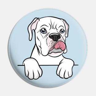 White Blue Eyed Boxer Pin