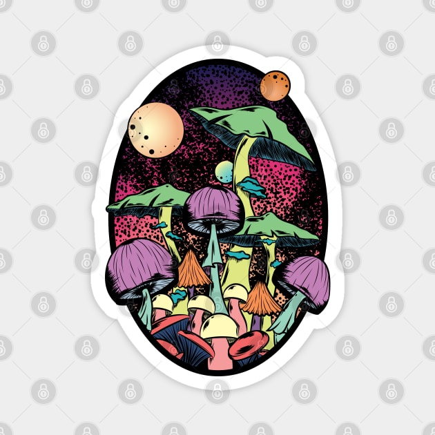 Mushroom Forest Magnet by Desdymona